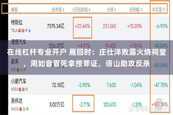 在线杠杆专业开户 雁回时：庄仕洋败露火烧祠堂，周如音冒死拿捏罪证，语山助攻反杀