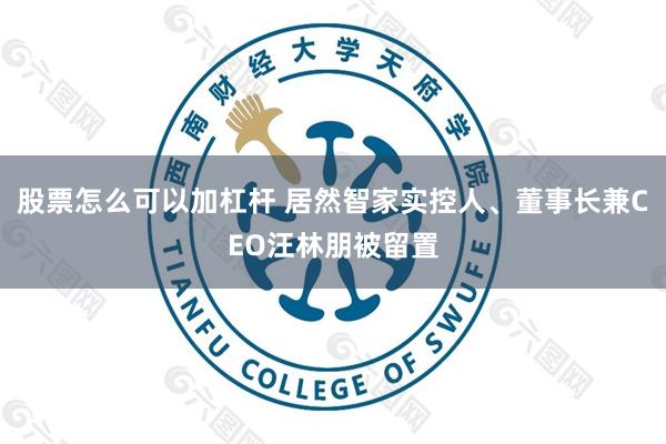 股票怎么可以加杠杆 居然智家实控人、董事长兼CEO汪林朋被留置