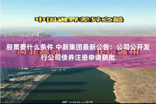 股票要什么条件 中新集团最新公告：公司公开发行公司债券注册申请获批