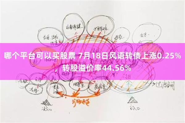 哪个平台可以买股票 7月18日风语转债上涨0.25%，转股溢价率44.56%