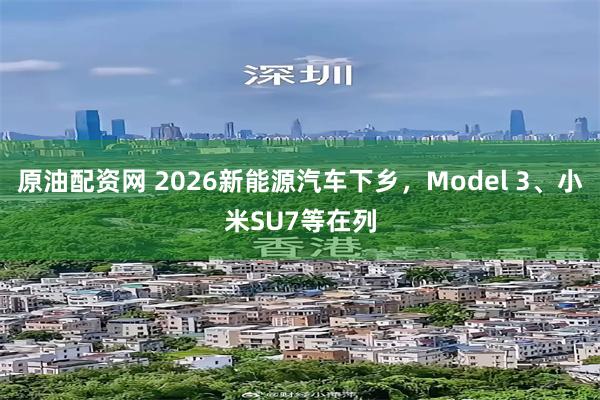 原油配资网 2026新能源汽车下乡，Model 3、小米SU7等在列