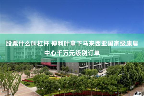 股票什么叫杠杆 傅利叶拿下马来西亚国家级康复中心千万元级别订单