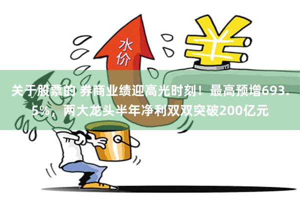 关于股票的 券商业绩迎高光时刻!最高预增693.5%,两大龙头半年净利双双突破200亿元