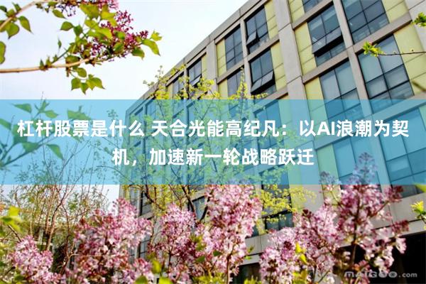 杠杆股票是什么 天合光能高纪凡:以AI浪潮为契机,加速新一轮战略跃迁