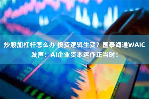炒股加杠杆怎么办 投资逻辑生变？国泰海通WAIC发声：AI企业资本运作正当时！