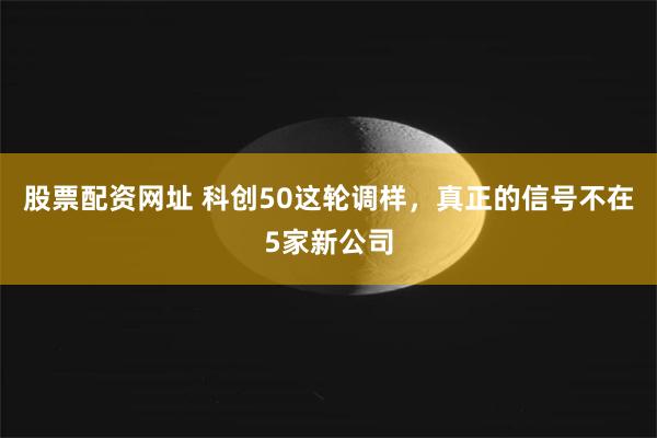 股票配资网址 科创50这轮调样，真正的信号不在5家新公司