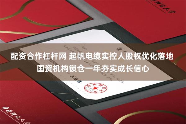 配资合作杠杆网 起帆电缆实控人股权优化落地 国资机构锁仓一年夯实成长信心