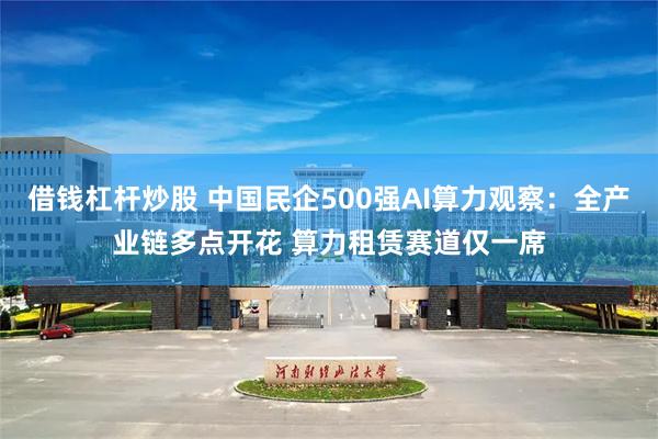 借钱杠杆炒股 中国民企500强AI算力观察：全产业链多点开花 算力租赁赛道仅一席