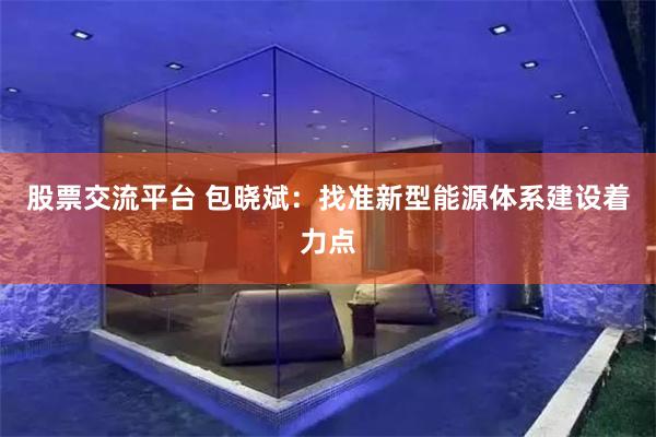 股票交流平台 包晓斌：找准新型能源体系建设着力点