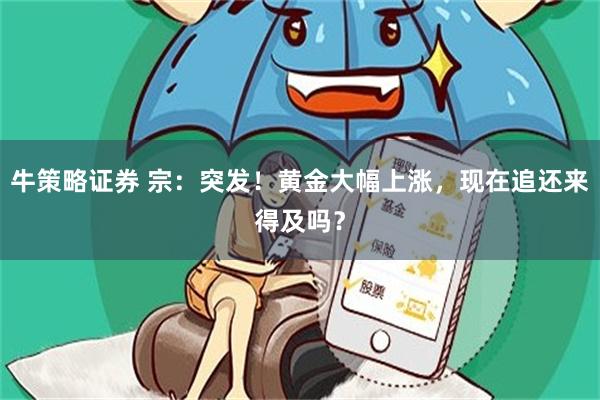 牛策略证券 宗：突发！黄金大幅上涨，现在追还来得及吗？