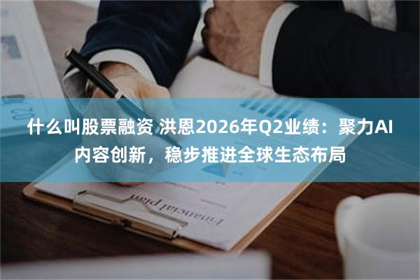 什么叫股票融资 洪恩2026年Q2业绩：聚力AI内容创新，稳步推进全球生态布局